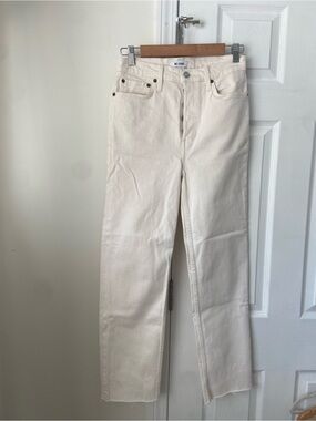 NWT Redone 70s stove pipe jeans Vintage White size 27